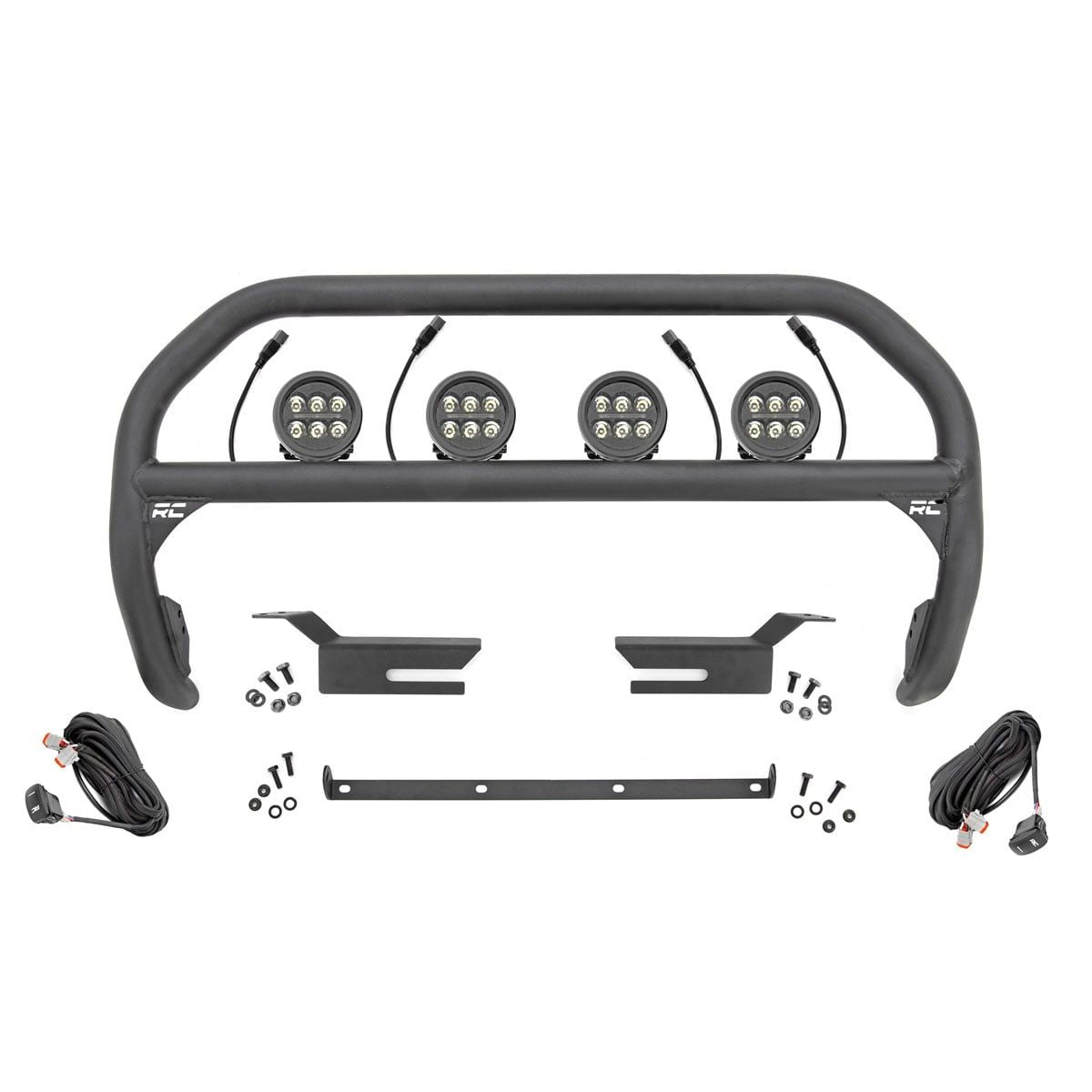 ROUGH COUNTRY Nudge Bar | 3.5 Inch Round Led (x4) | Ford Bronco 4WD (2021-2025) | 51039