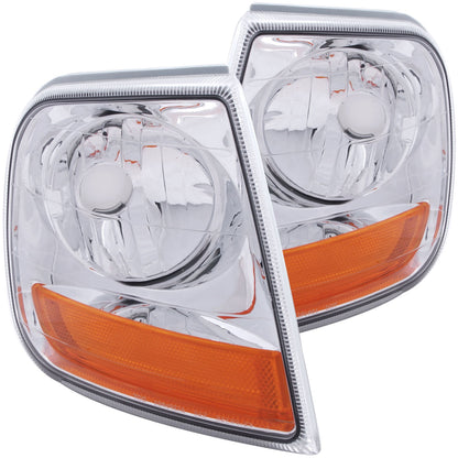 ANZO USA ZUKT_521026 Anzo ZUKT_521026 Cornering Light Assembly Euro Clear Lens Chrome
