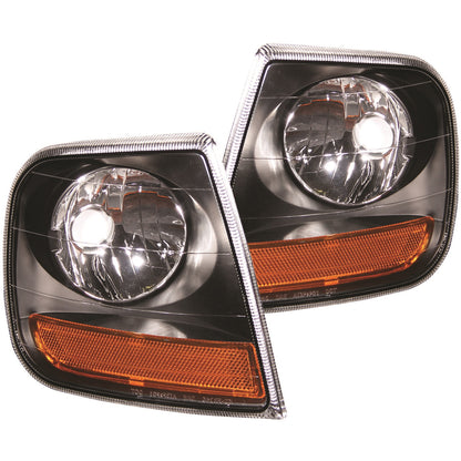 ANZO USA ZUKT_521040 Anzo ZUKT_521040 Cornering Light Assembly Euro Clear Lens Black