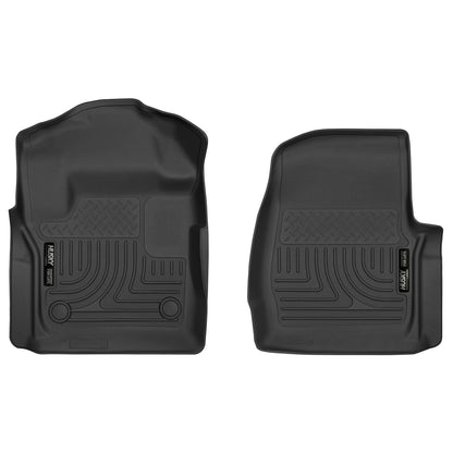 Husky Liners | X-act Contour Front Floor Liners For 2017-2025 F-250/F-350 Super Duty Husky Liners | 52721 in black rubber.