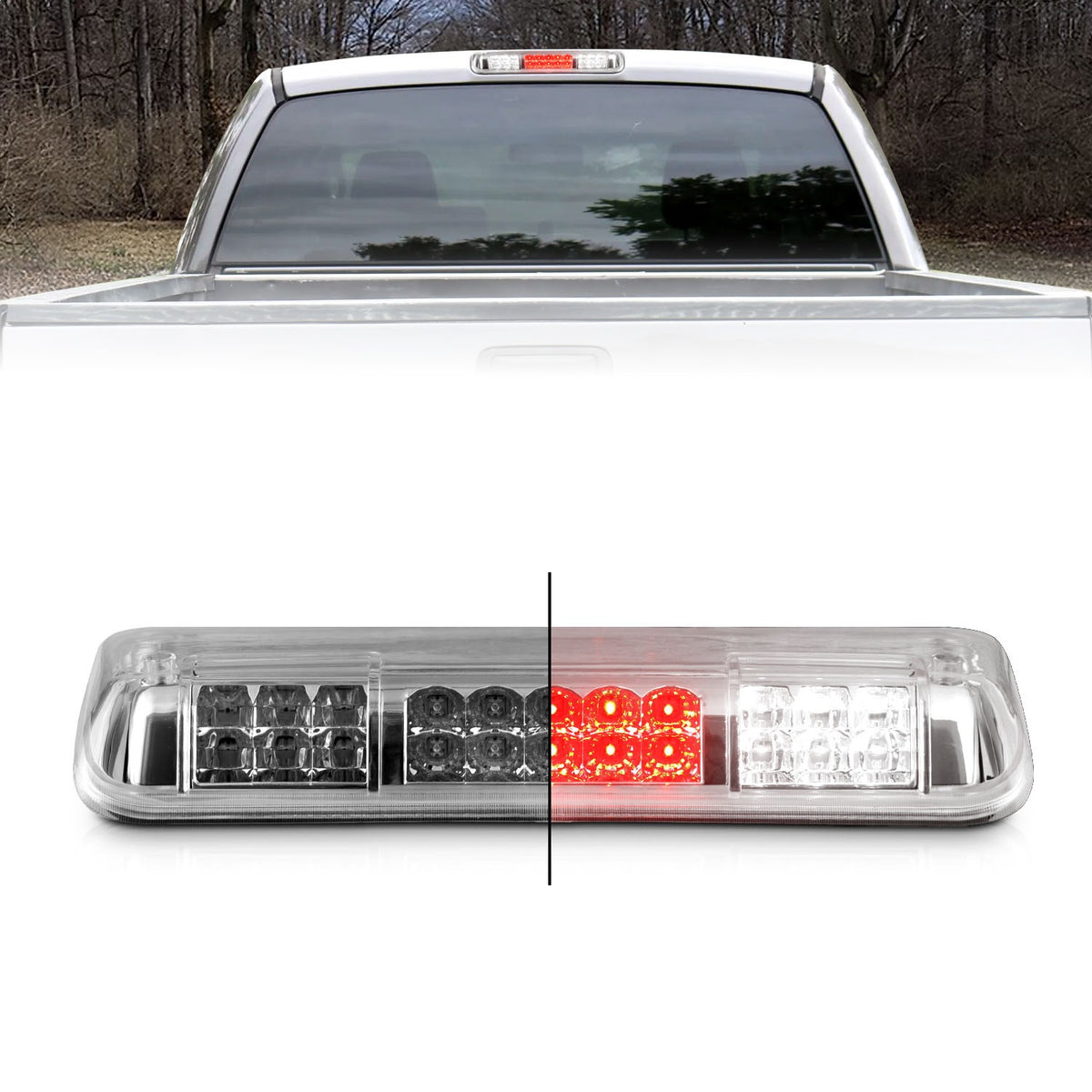 ANZO USA ZUKT_531088 Anzo ZUKT_531088 Third Brake Light Assembly LED Clear Lens Chrome