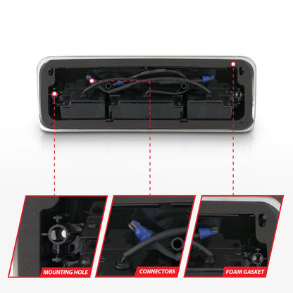 ANZO USA ZUKT_531088 Anzo ZUKT_531088 Third Brake Light Assembly LED Clear Lens Chrome