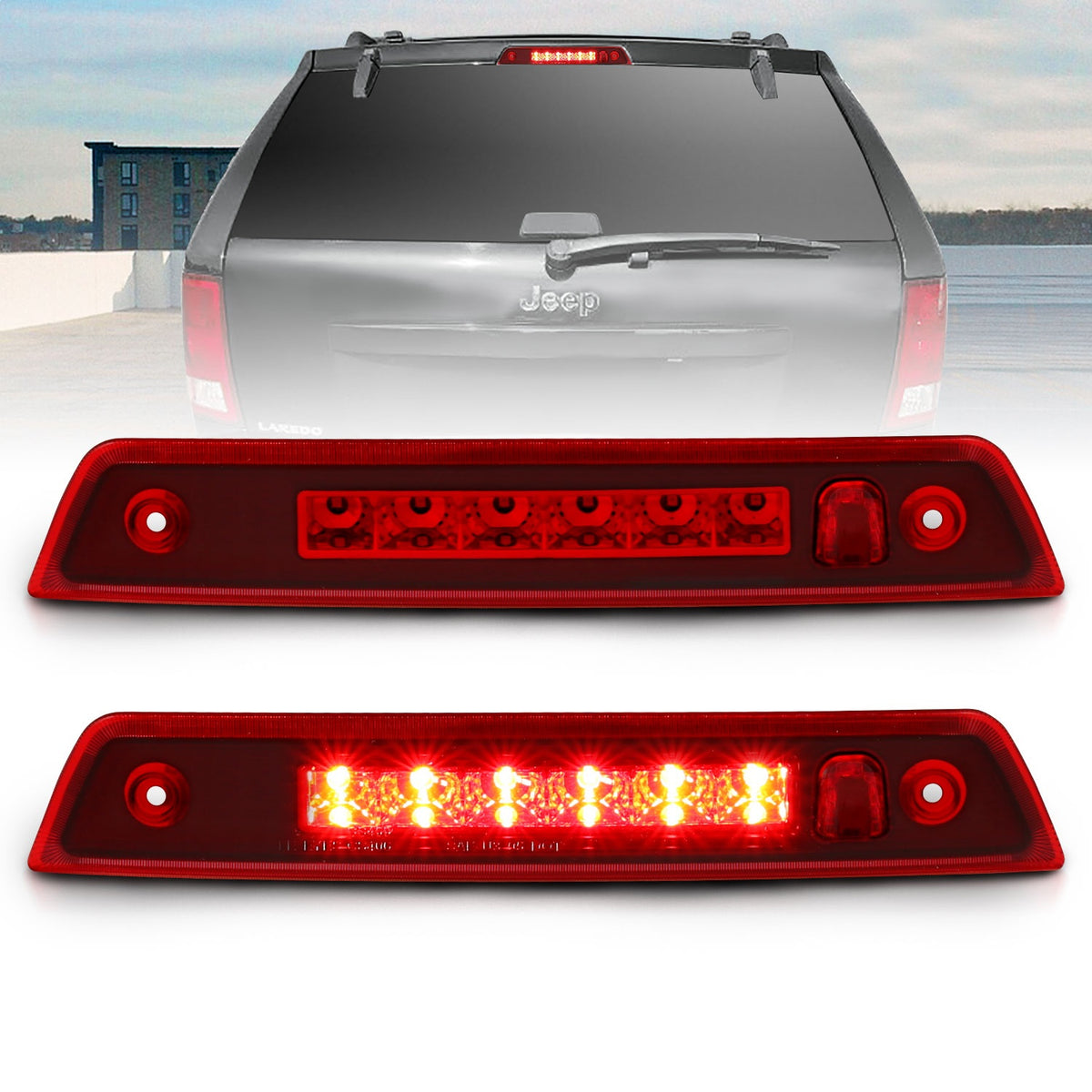 ANZO USA ZUKT_531108 Anzo ZUKT_531108 Third Brake Light Assembly LED Red Lens for Fits