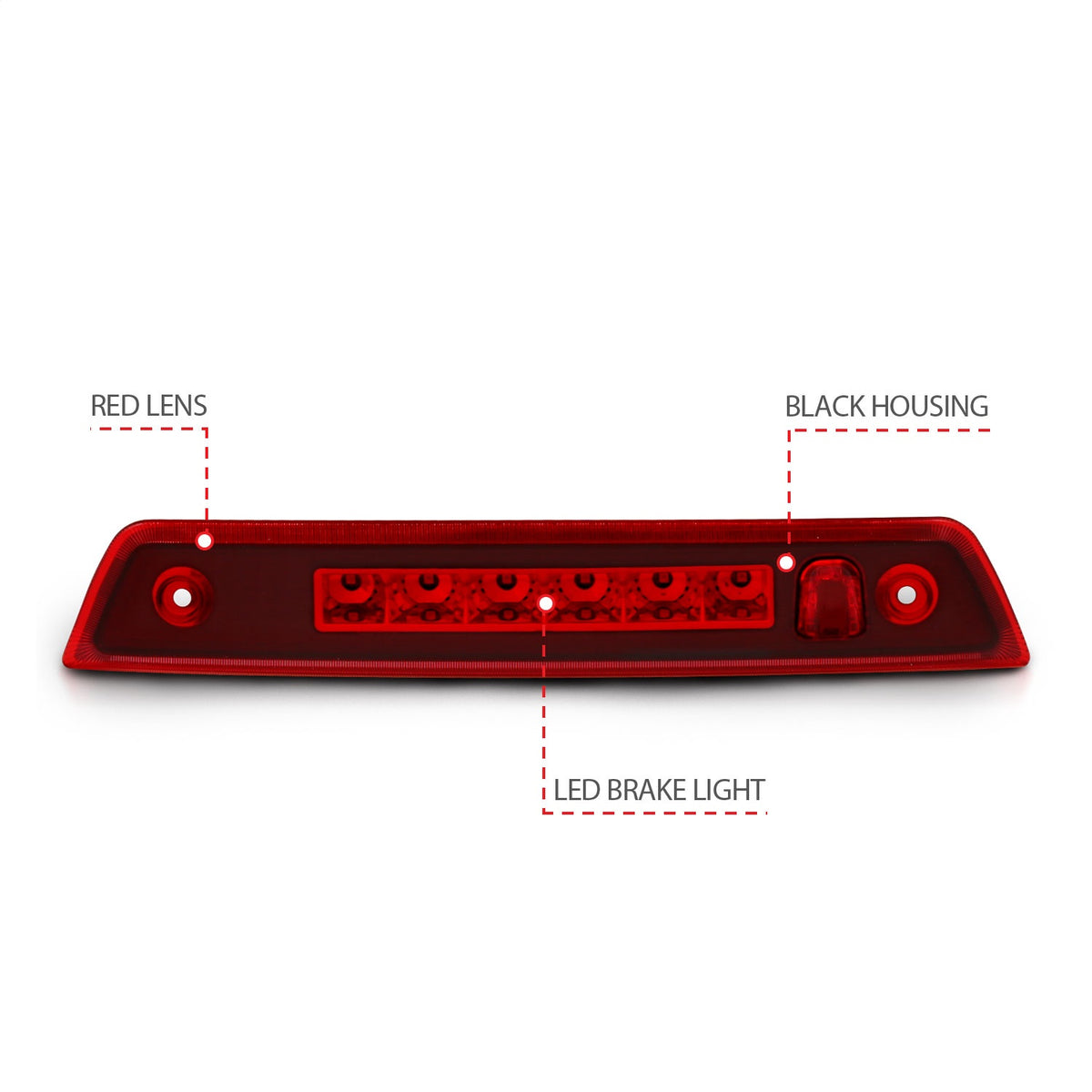 ANZO USA ZUKT_531108 Anzo ZUKT_531108 Third Brake Light Assembly LED Red Lens for Fits
