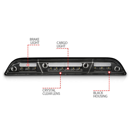 ANZO USA ZUKT_531111 Anzo ZUKT_531111 Third Brake Light Assembly LED Clear Lens Black