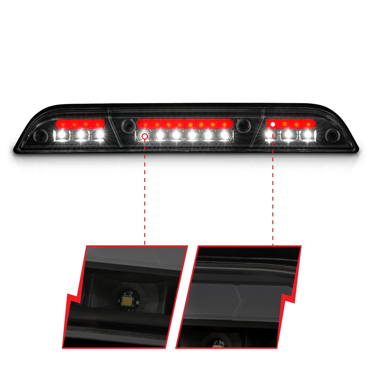 ANZO USA ZUKT_531112 Anzo ZUKT_531112 Third Brake Light Assembly LED Smoke Lens Black