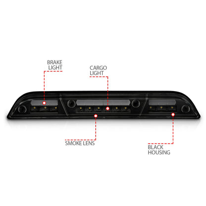 ANZO USA ZUKT_531112 Anzo ZUKT_531112 Third Brake Light Assembly LED Smoke Lens Black