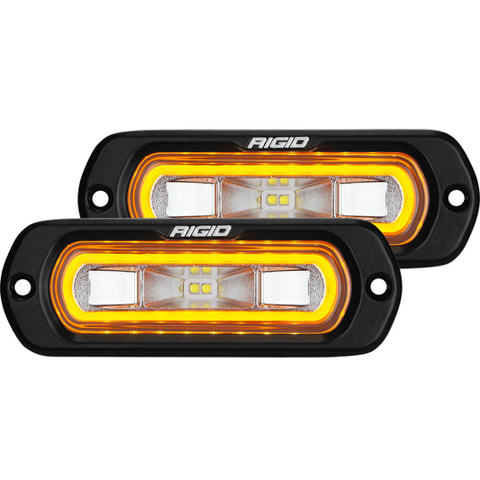 RIGID INDUSTRIES | SR-L Series Off-Road Spreader Pod 3 Wire Flush Mount With Red Halo Pair RIGID Industries | 53222