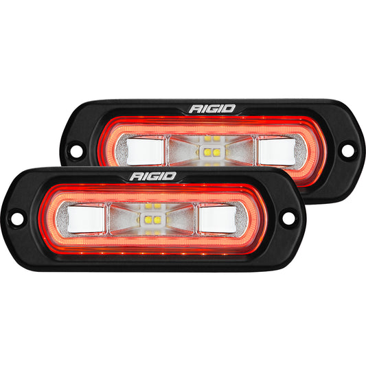 RIGID INDUSTRIES | SR-L Series Off-Road Spreader Pod 3 Wire Flush Mount With Amber Halo Pair RIGID Industries | 53223