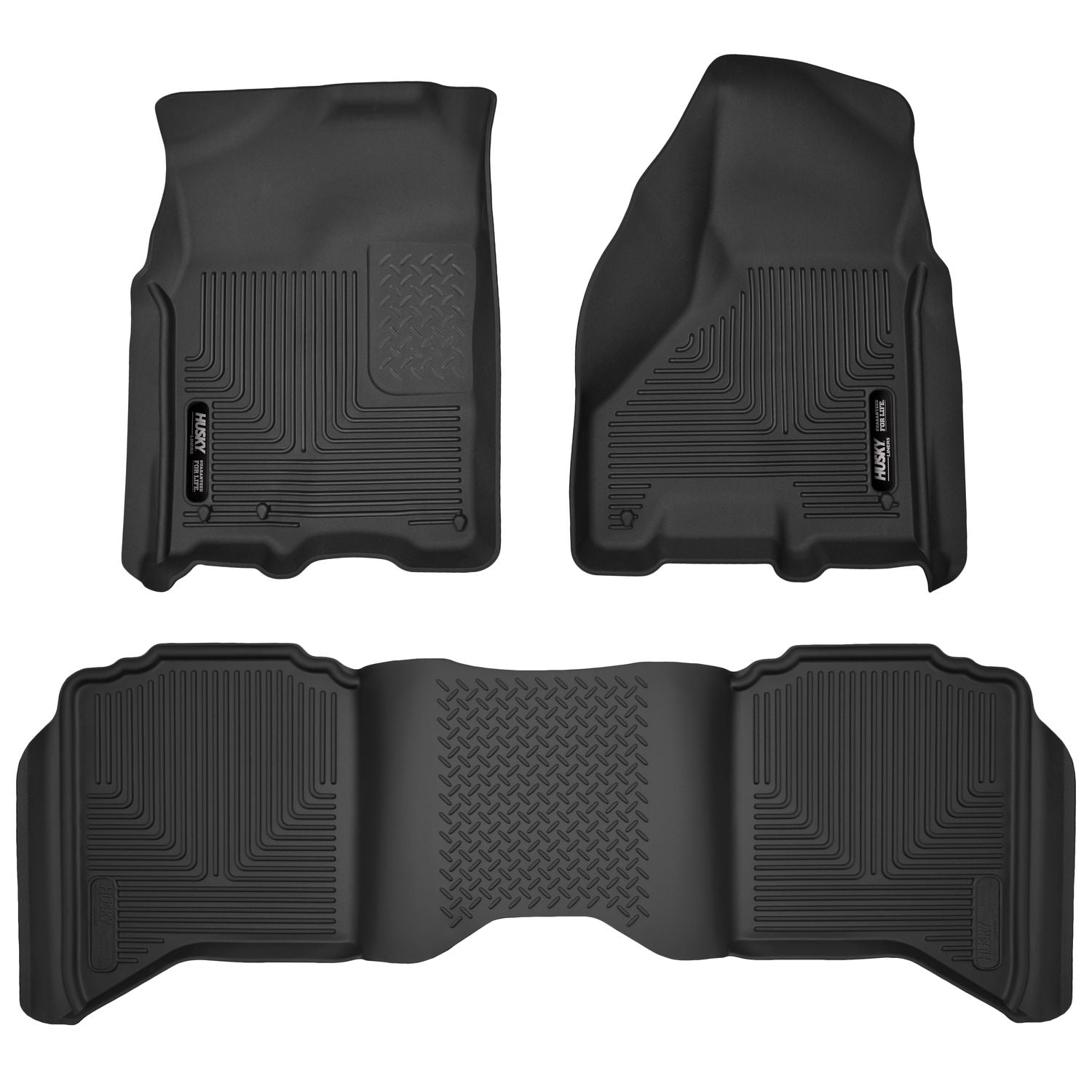 Husky Liners | X-act Contour Front & 2nd Seat Floor Liners For 2009-2024 Ram 1500/2500, 1500 Classic, 2500, 3500 Husky Liners | 53608