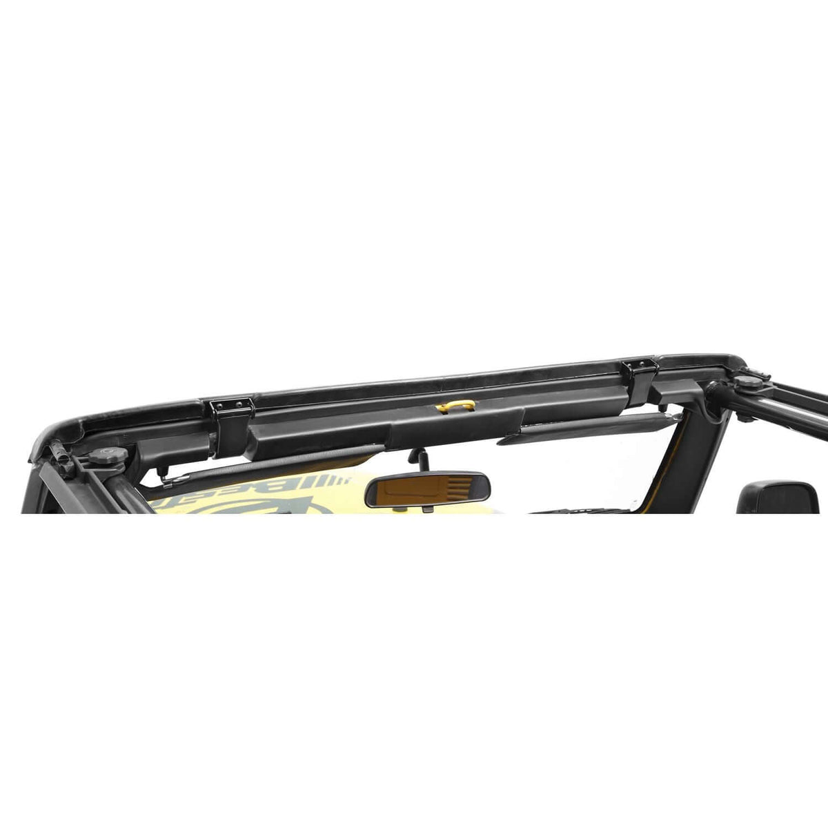 BESTOP | Windshield Channel For Jeep 1997-2006 Wrangler TJ Black Bestop | 55014-01 installed on a Jeep