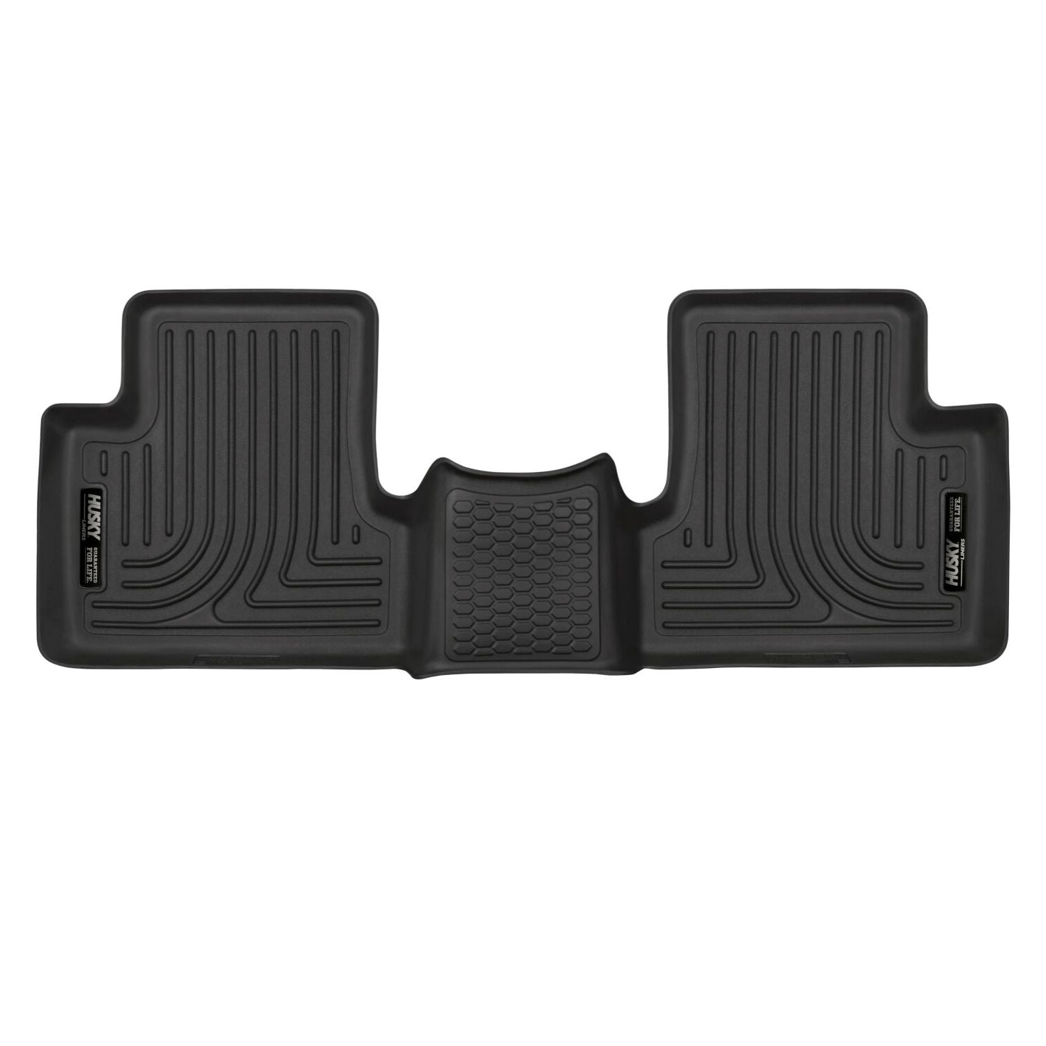 Husky Liners | X-act Contour 2nd Seat Floor Liner For 2015-2023 Jeep Cherokee Husky Liners | 55421 in black rubber design.