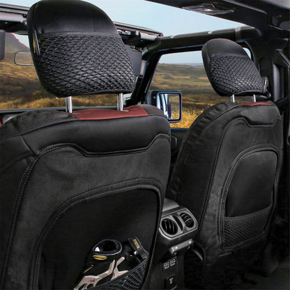SMITTYBILT | Neoprene Seat Cover Set Front/Rear Red Gen 2 2018-2020 Jeep Wrangler JL 3.6L 4 Door Only Smittybilt |577130