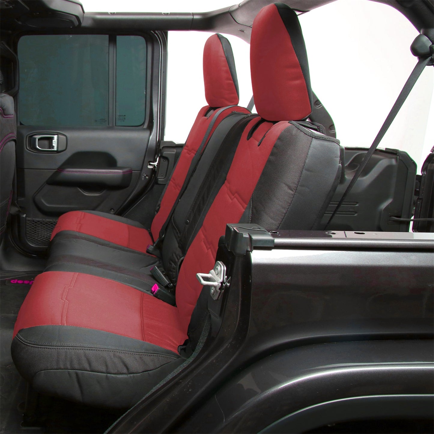 SMITTYBILT | Neoprene Seat Cover Set Front/Rear Red Gen 2 2018-2020 Jeep Wrangler JL 3.6L 4 Door Only Smittybilt |577130