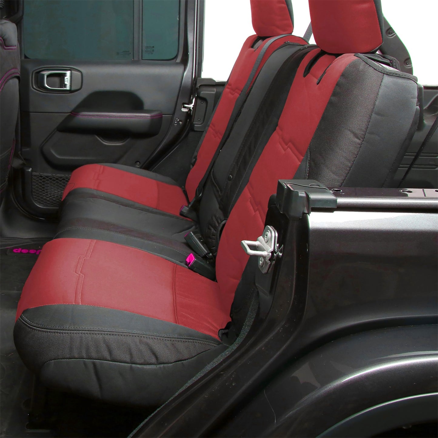 SMITTYBILT | Gen2 Neoprene Front and Rear Seat Cover Kit Red/Black 2020-2023 Jeep Gladiator Smittybilt |578130
