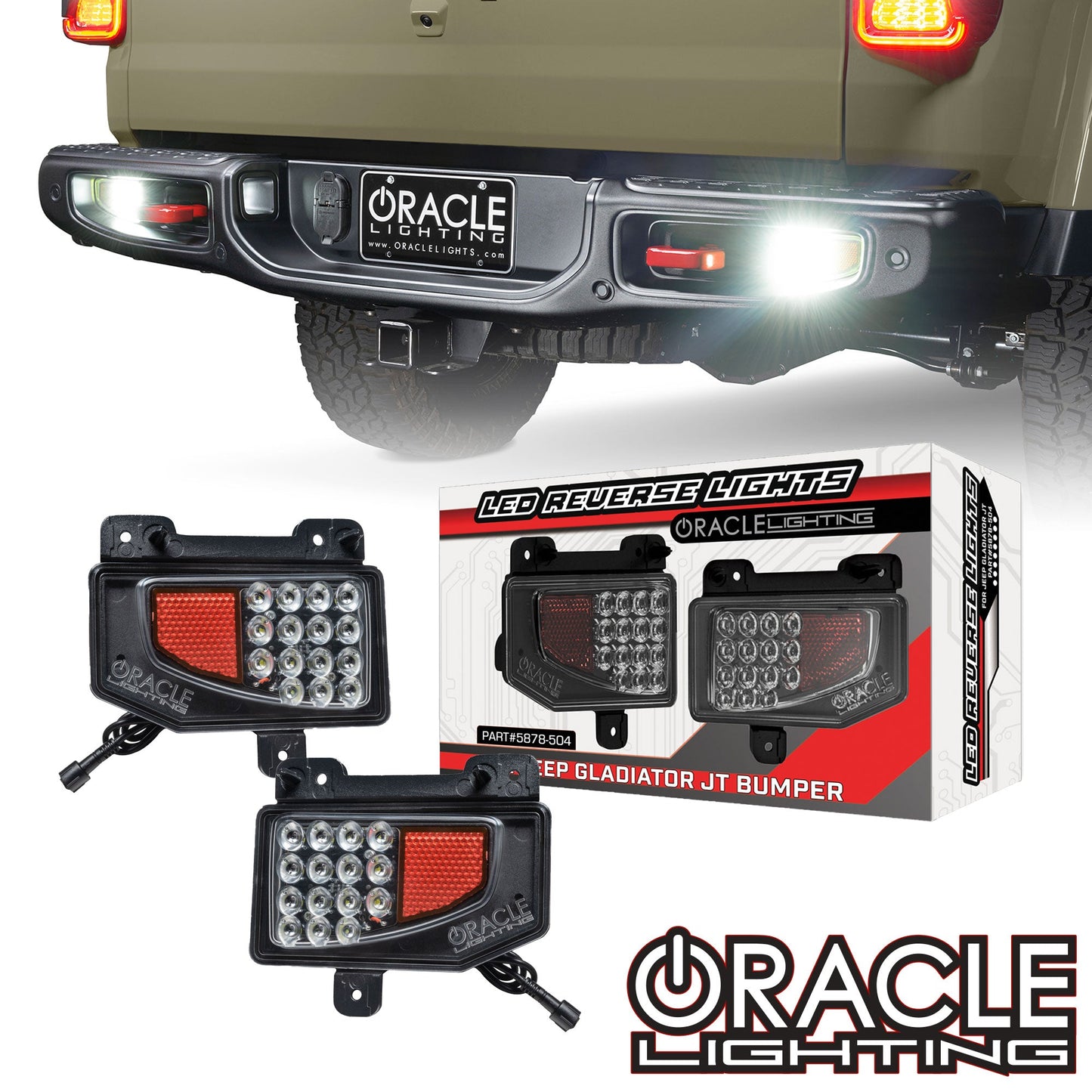 ORACLE Lighting Rear Bumper LED Reverse Lights for Jeep Wrangler JT 5878-504