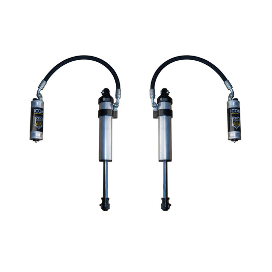 ICON VEHICLE DYNAMICS | 2003-2024 Toyota 4Runner 2005-2023 Toyota Tacoma 2007-2014 Toyota FJ Cruiser Front 2.5 Vs Stock Width Remote Reservoir W/CDCV Secondary Shocks Pair Icon Vehicle Dynamics | 59702CP-CB
