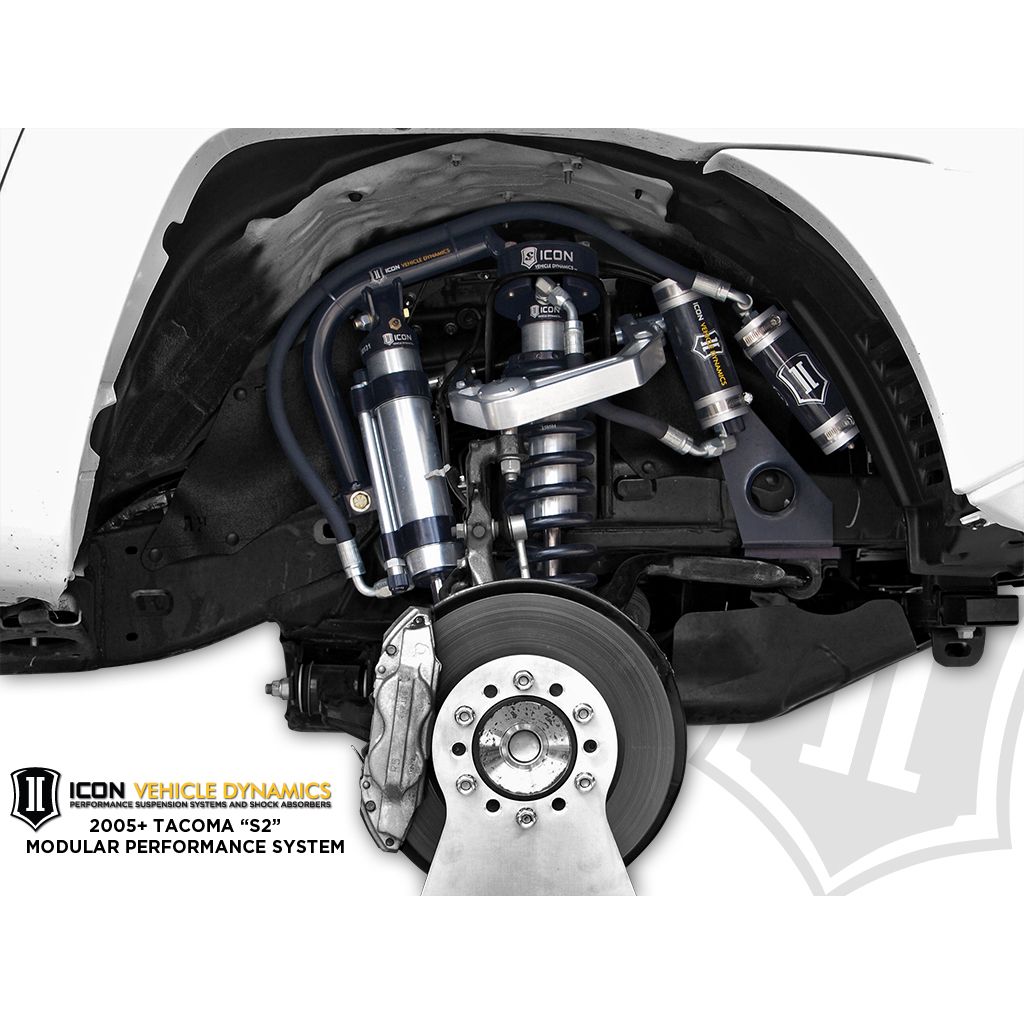 ICON VEHICLE DYNAMICS | 2007-2014 Toyota FJ Cruiser 2003-2024 Toyota 4Runner 2003-2009 Lexus GX470 0-3.5 Inch Lift 2.5 Vs Omega Bypass Remote Reservoir Front Secondary Shocks Pair Icon Vehicle Dynamics | 59906P