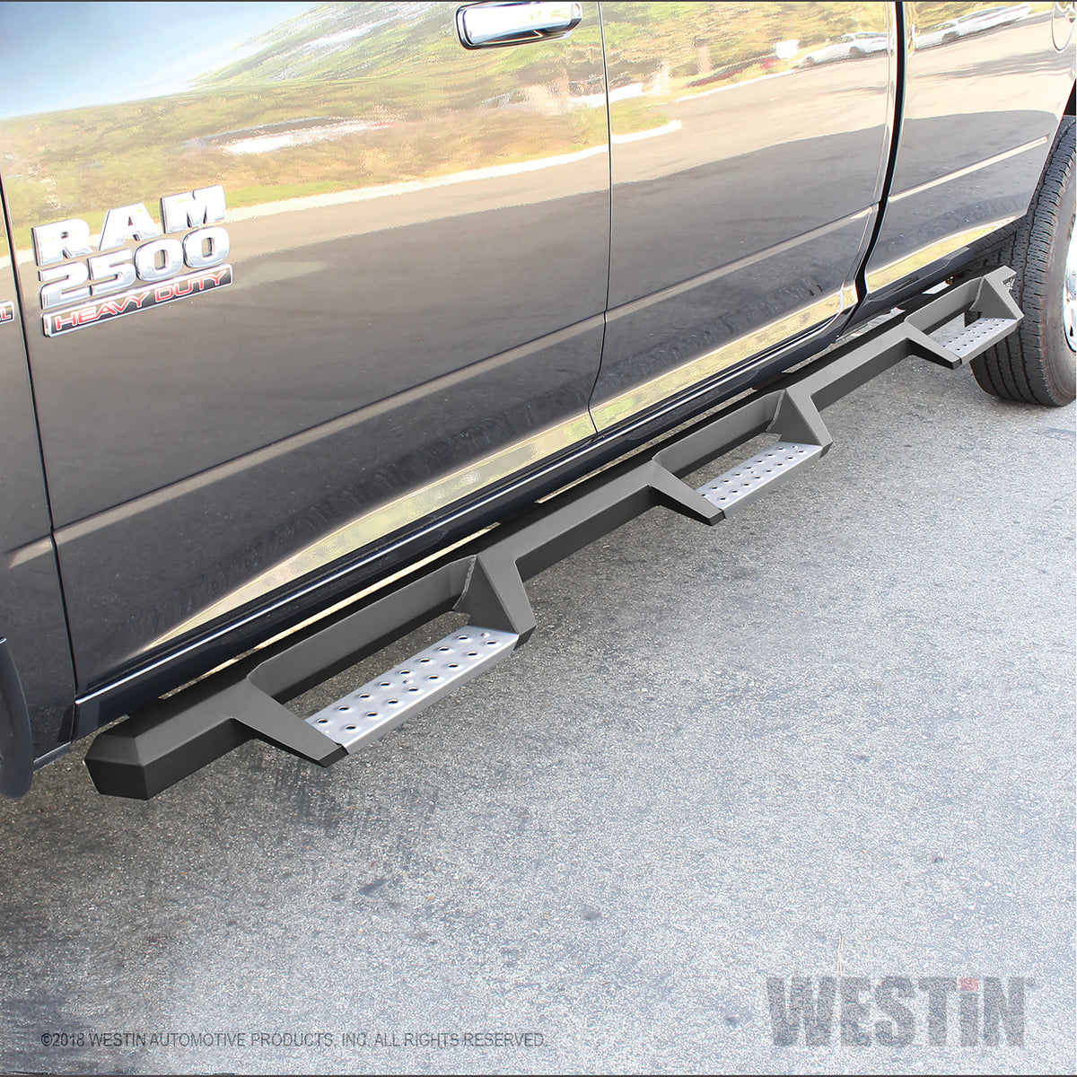 Westin HDX Stainless Drop Wheel-to-Wheel Nerf Steps 2010-2018 Ram 2500/3500 Crew Cab 8.0' Bed