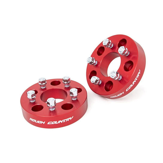 ROUGH COUNTRY 1.5 Inch Wheel Adapters | 5x5 to 5x4.5 | Red | Jeep Wrangler JK/Wrangler Unlimited (07-18) | 1100RED