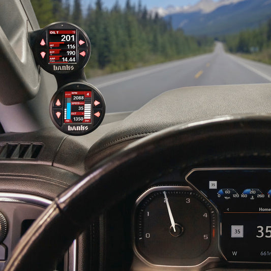 BANKS POWER | iDash Stealth Pod Mounts For 19-21 Chevy/GMC 1500, 20-23 2500/3500 And 2024-25 Wt/Custom Dual Pod | 63362