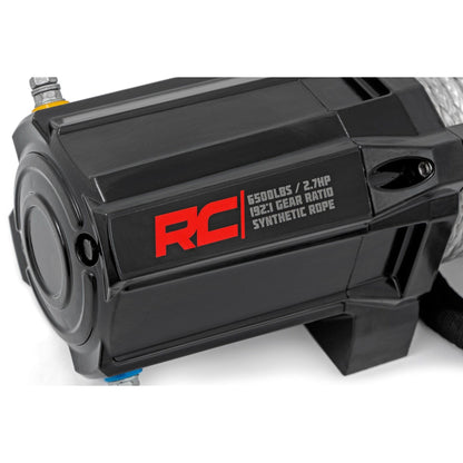 ROUGH COUNTRY 6500-LB Winch W/ Remote | UTV | Synthetic Rope | RS6500SA