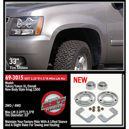 ReadyLIFT 2.25'' Front with 1.5'' Rear SST Lift Kit (Avalanche/Tahoe/Suburban/Yukon  Xl/Escalade) 69-3015