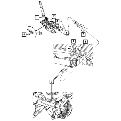 Mopar Parking Brake Cable (Rear) for 2007-2018 JK 52060204AM