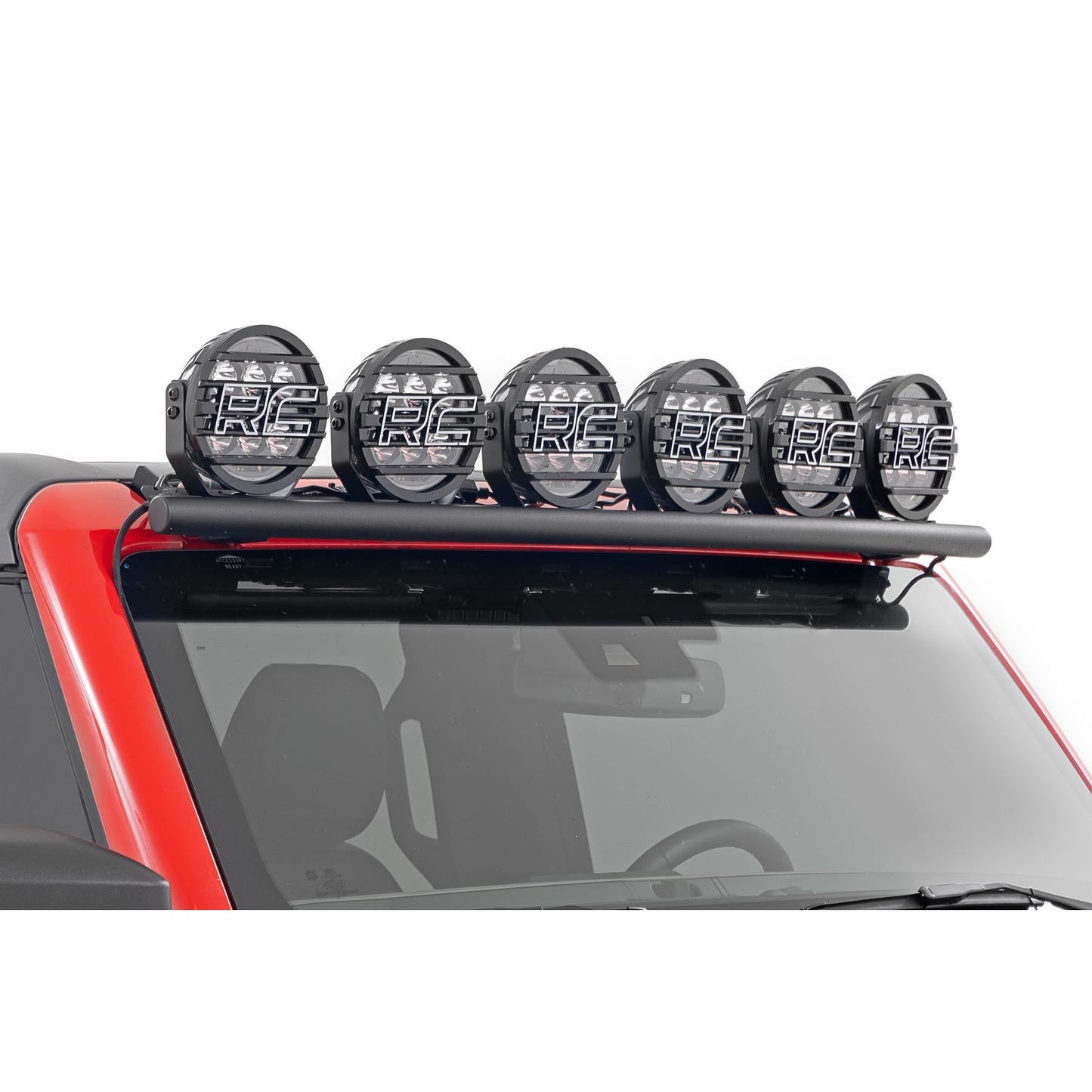ROUGH COUNTRY Black Series Halo LED Light Pair | White/Amber DRL | 6.5 Inch | Round | 70805B