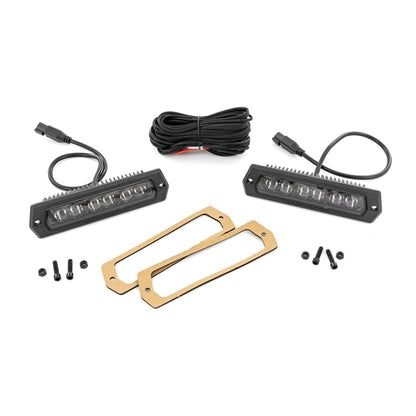 ROUGH COUNTRY 6 Inch Black Series LED Lights | Flush Mount | Pair | 70916BL