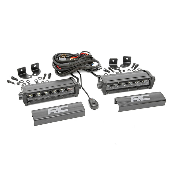 ROUGH COUNTRY | 6 Inch Black Series LED Light Bar  Single Row  Pair | 70706BL