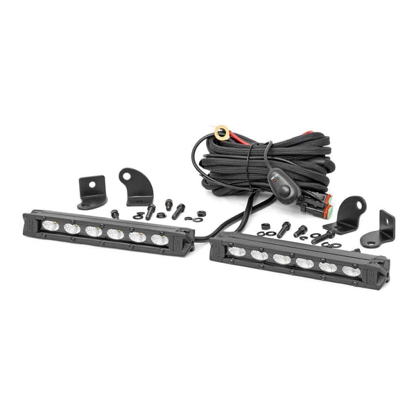 ROUGH COUNTRY | 6 Inch Black Series LED Light Bar  Slim Line  Pair | 70406ABL