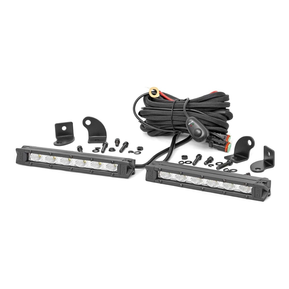 ROUGH COUNTRY 6 Inch Chrome Series LED Light Bar| Slim Line | Pair | 70406A