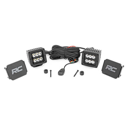 ROUGH COUNTRY LED Light Kit | Cowl Mount | 2" Black Pair | Jeep Gladiator JT/Wrangler JL (18-25) | 70062