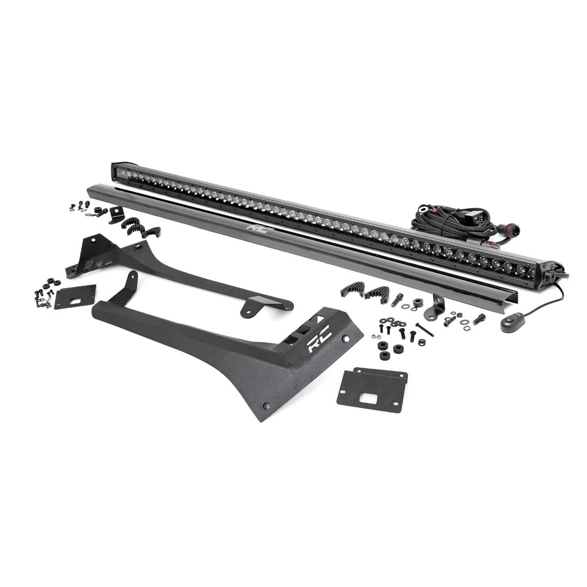 ROUGH COUNTRY LED Light Kit | Windshield Mount | 50" BLK Single Row | Jeep Gladiator JT/Wrangler JL (18-25) | 70065