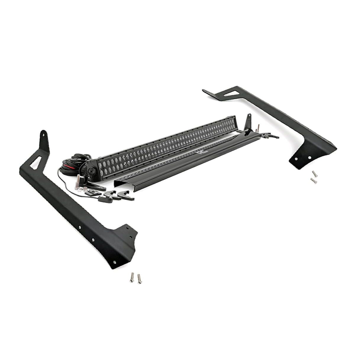 ROUGH COUNTRY LED Light Kit | Windshield Mount | 50" Black Dual Row | Jeep Wrangler JK (07-18) | 70504BL