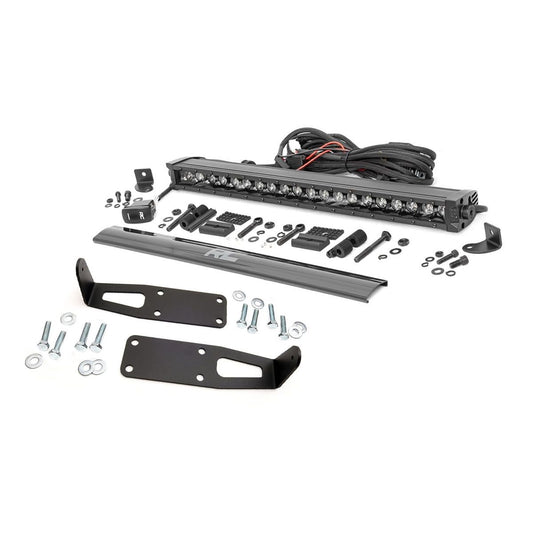 ROUGH COUNTRY LED Light Kit | Bumper Mount | 20" Black Single Row | White DRL | Ram 2500/3500 (10-18) | 70568BLDRL