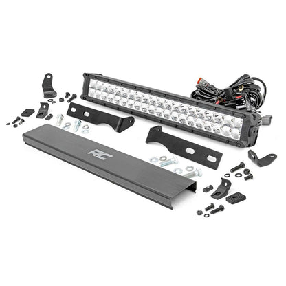 ROUGH COUNTRY LED Light Kit | Bumper Mount | 20" Chrome Dual Row | White DRL | Jeep Grand Cherokee WK2 (11-20) | 70775