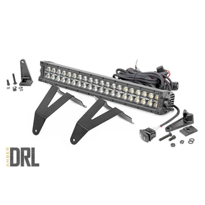 ROUGH COUNTRY LED Light Kit | Bumper Mount | 20" Black Dual Row| Amber DRL | Ram 1500 (19-24) | 70779DRLA