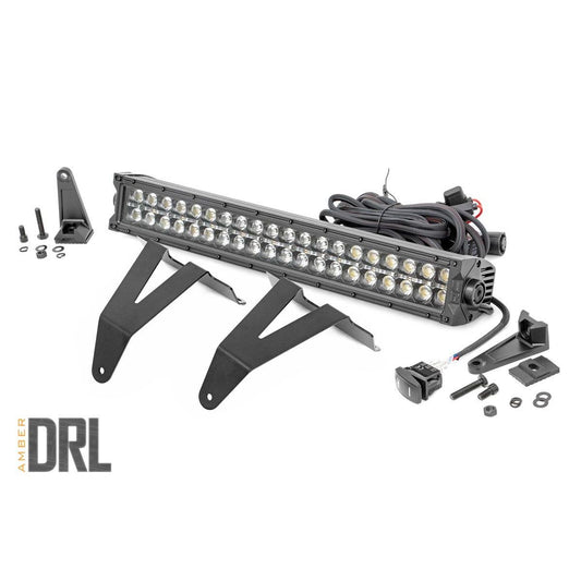ROUGH COUNTRY LED Light Kit | Bumper Mount | 20" Black Dual Row| Amber DRL | Ram 1500 (19-24) | 70779DRLA