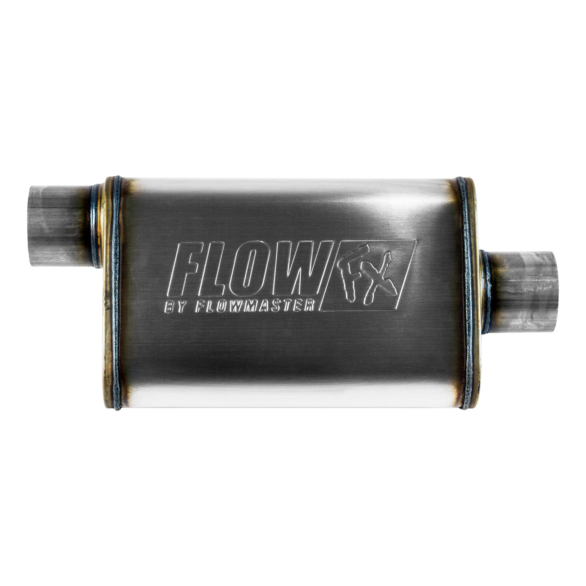 FLOWMASTER Flow Fx Muffler Flow Fx Muffler 3.00 Offset In/ 3.00 Center Out Moderate Sound Stainless Steel