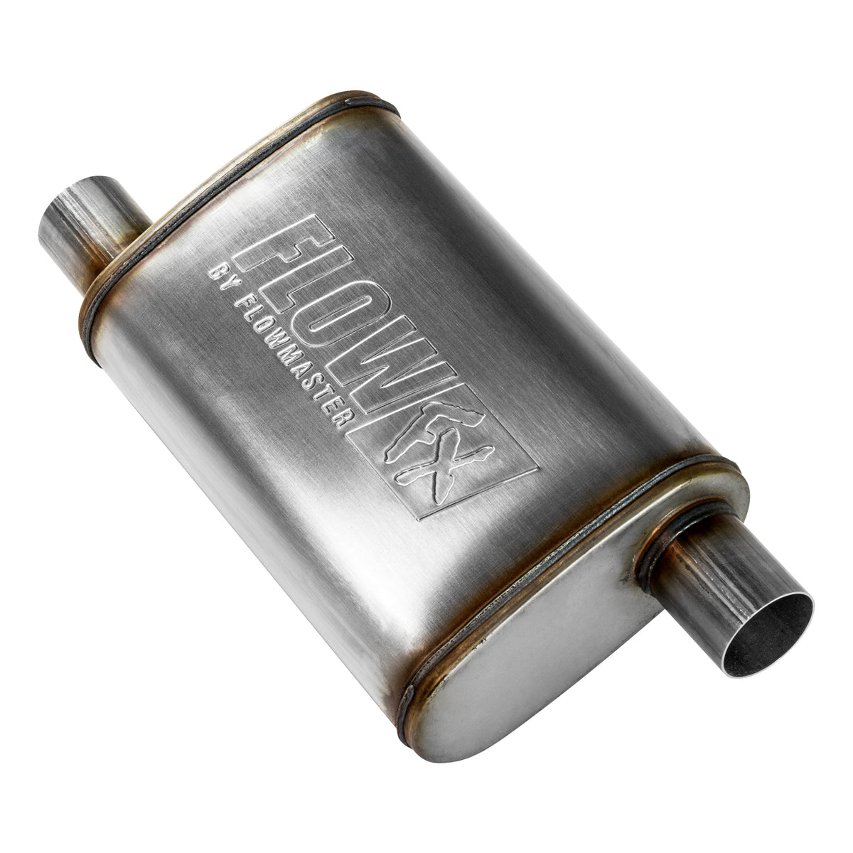 FLOWMASTER Flow Fx Muffler Flow Fx Muffler 2.25 Offset In/ 2.25 Offset Out Moderate Sound Stainless Steel