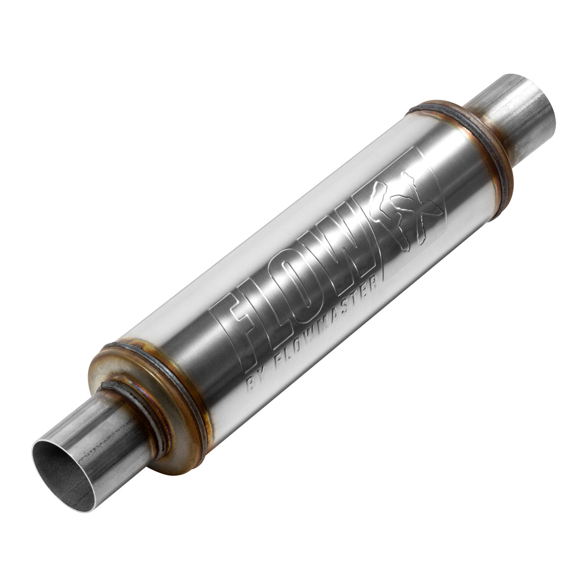 FLOWMASTER Flow Fx Muffler Flow Fx Muffler 2.25 In/Out Round Body Moderate Sound Stainless Steel