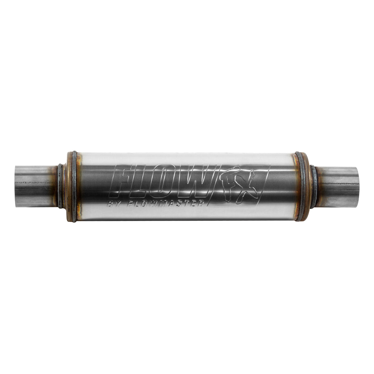 FLOWMASTER Flow Fx Muffler Flow Fx Muffler 2.25 In/Out Round Body Moderate Sound Stainless Steel