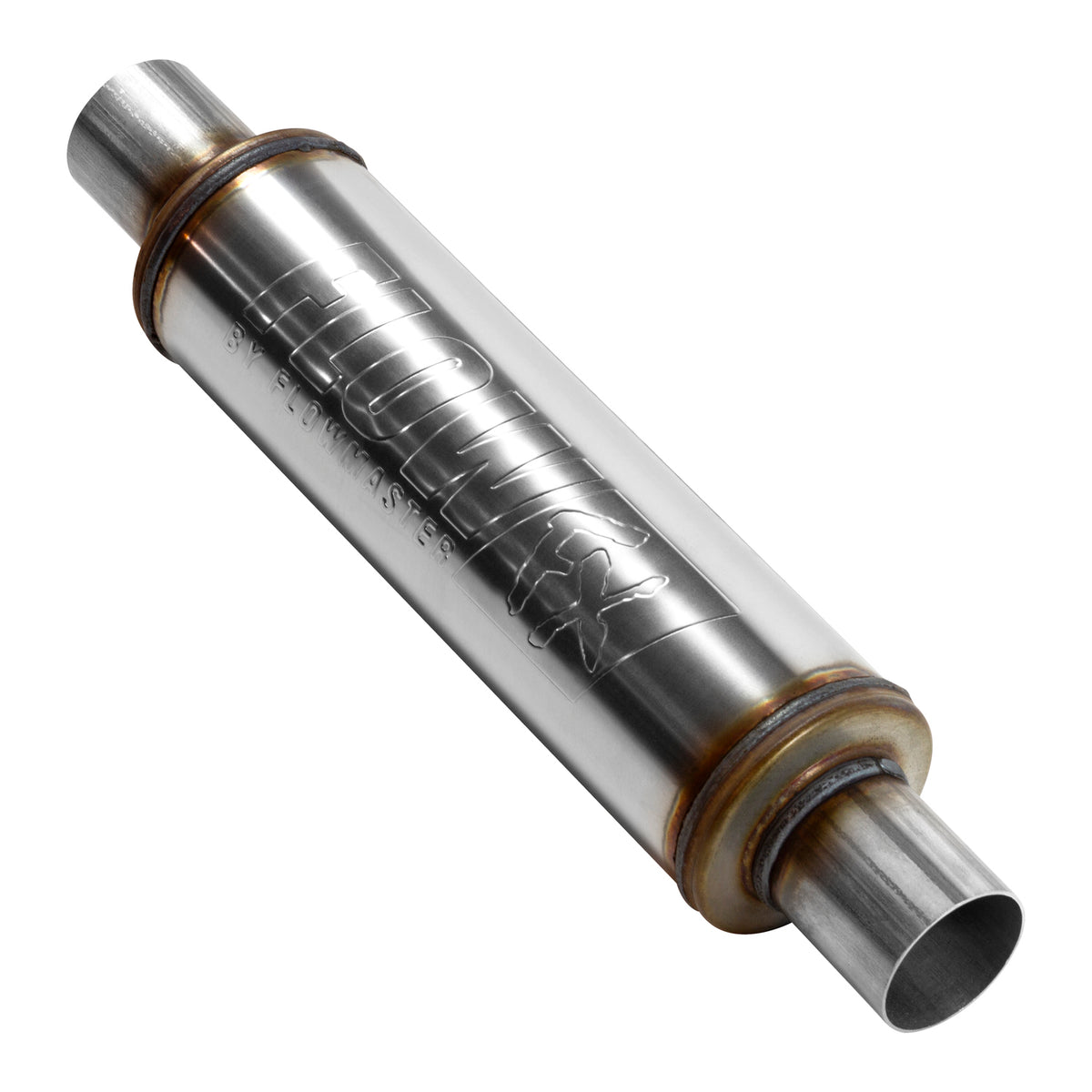FLOWMASTER Flow Fx Muffler Flow Fx Muffler 2.25 In/Out Round Body Moderate Sound Stainless Steel