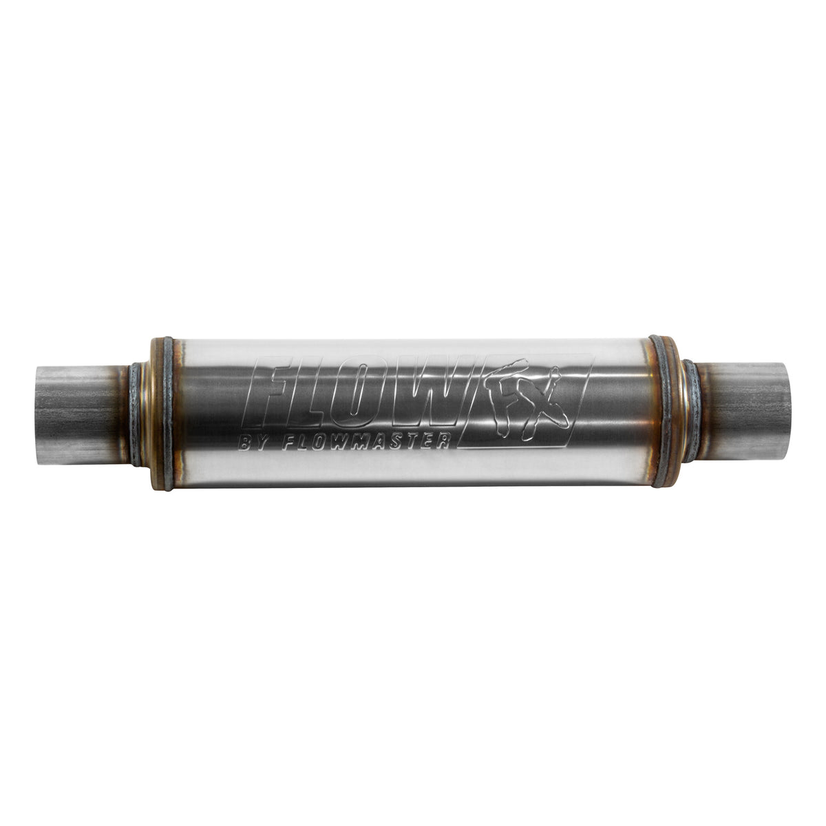 FLOWMASTER Flow Fx Muffler Flow Fx Muffler 2.50 In/Out Round Body Moderate Sound Stainless Steel