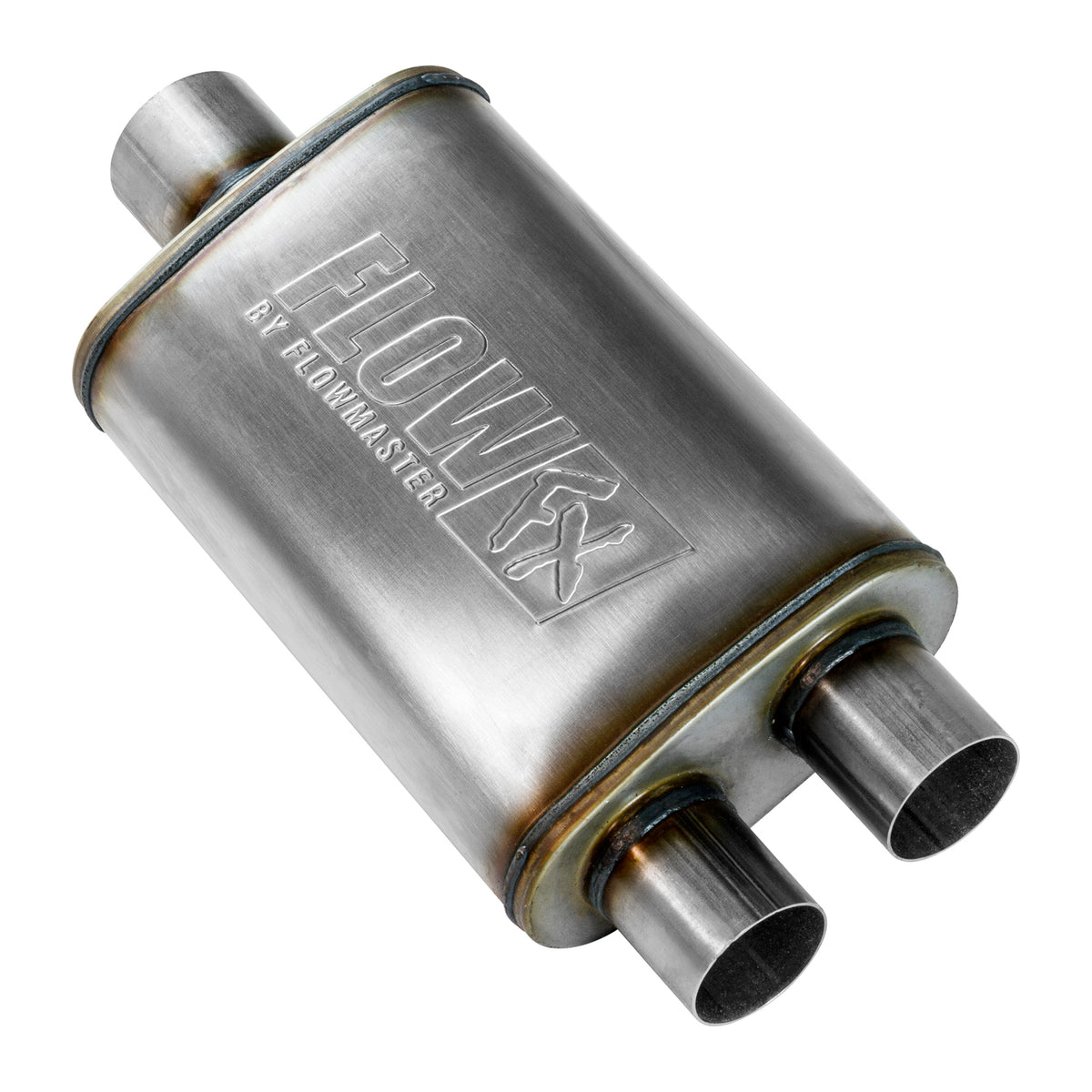 FLOWMASTER Flow Fx Muffler Flow Fx Muffler 3.00 Center In/ 2.50 Dual Out Moderate Sound Stainless Steel