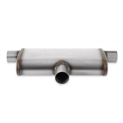FLOWMASTER Flow Fx Muffler Flow Fx Muffler 2.5 In/Out Oval Body Transverse Moderate Sound Stainless Steel