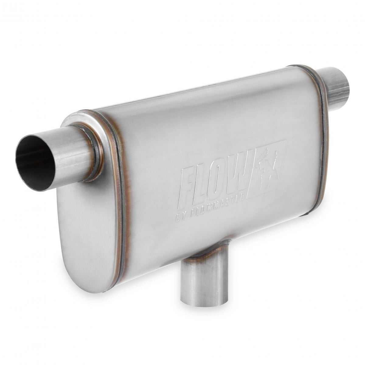 FLOWMASTER Flow Fx Muffler Flow Fx Muffler 2.5 In/Out Oval Body Transverse Moderate Sound Stainless Steel