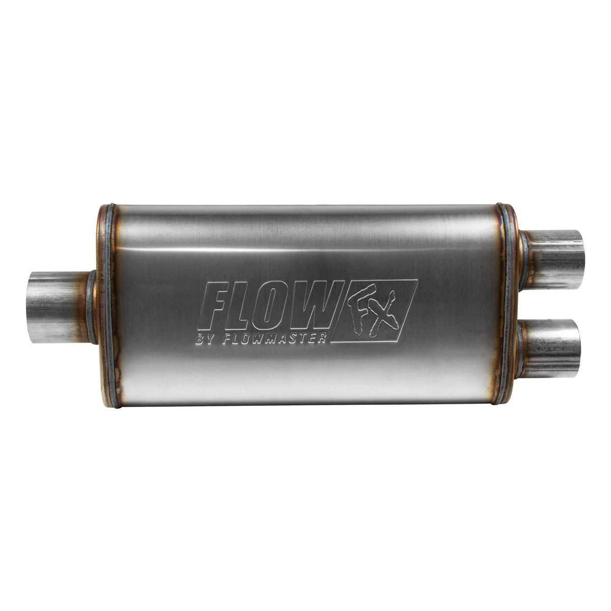 FLOWMASTER Flow Fx Muffler Flow Fx Muffler 3.00 Center In/2.50 Dual Out Moderate Sound Stainless Steel